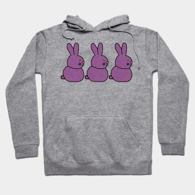 Three Purple Bunny Rabbits for Easter Hoodie by ellenhenryart